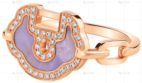 WULU戒指玫瑰金钻石翡翠