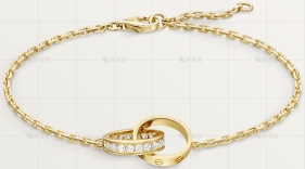 LOVE黄金手链半钻2.6MM