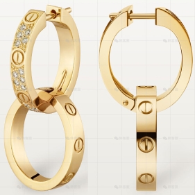 LOVE黄金耳环镶钻29.4MM