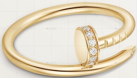 单环细钉镶钻黄金戒指1.8MM