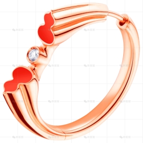 WULU耳环玫瑰金钻石陶瓷