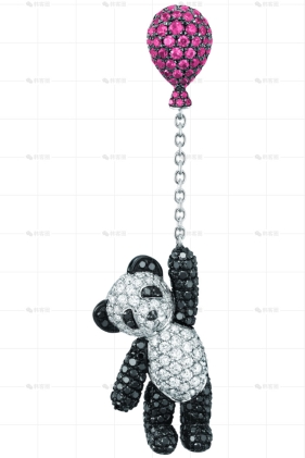 BOBO耳环白金钻石红宝石