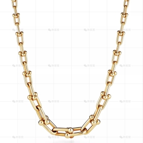 18寸黄金渐变链环项链无钻