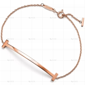 笑脸中号玫瑰金无钻手链