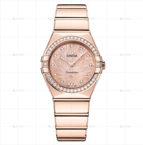 星座28MM石英玫瑰金钻石