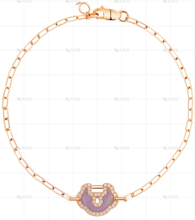 YUYI手链玫瑰金钻石翡翠