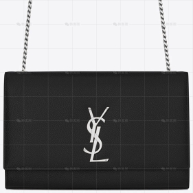 KATE中号银链粒面手袋