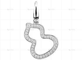 WULU吊坠白金钻石中号