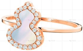 WULU戒指玫瑰金钻石珍珠母贝