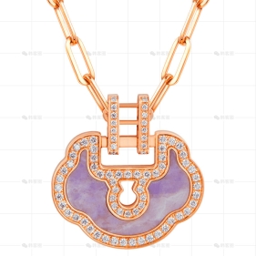 YUYI项链玫瑰金钻石紫翡翠