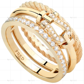 戒指黄金镶钻8MM