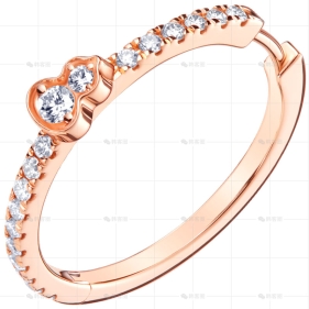 WULU耳环玫瑰金钻石