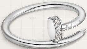 单环细钉镶钻白金戒指1.8MM